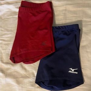 Red and blue shorts